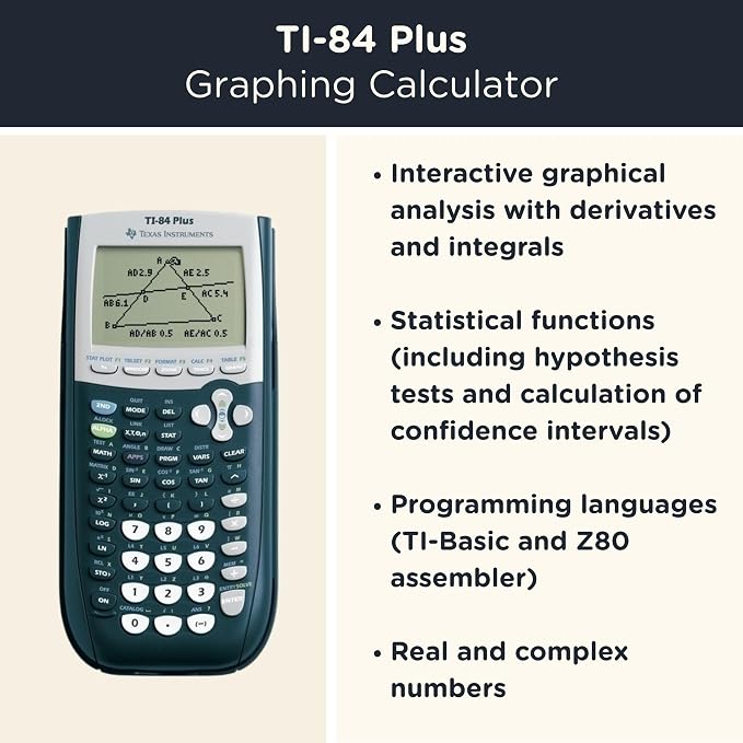 Texas Instruments TI-84 Plus Graphing Calculator with WYNGS Protective Case Light Gray