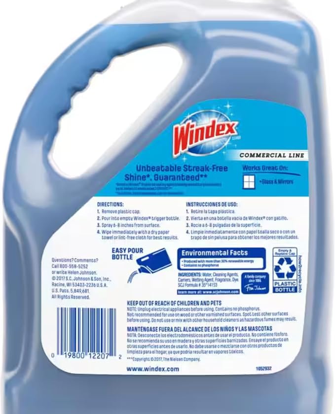 Windex 1 Gallon Refill, Glass Cleaner Refill Refill 1 Gallon Original