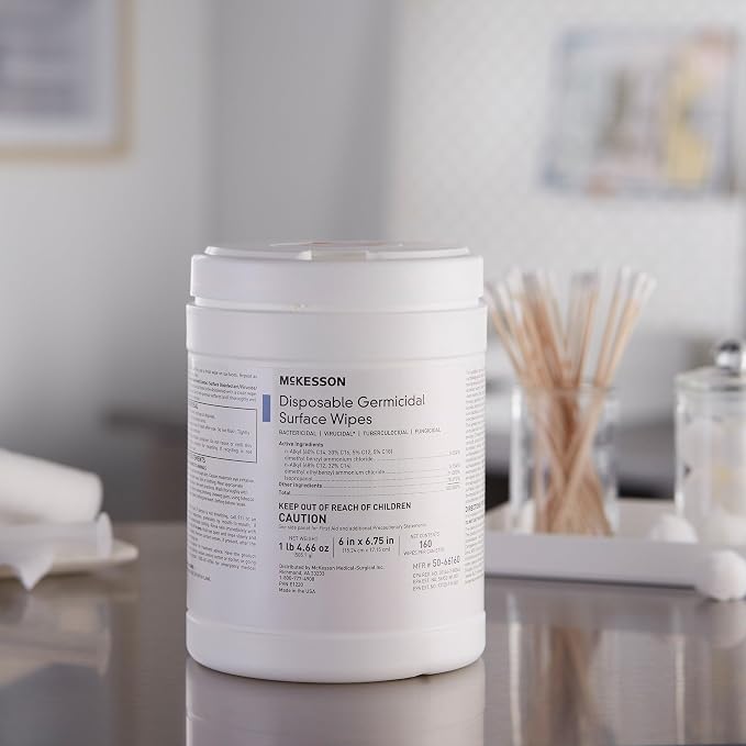 McKesson Surface Disinfectant Wipe Canister Alcohol Scent 160 Ct 50-66160