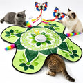 Wortade Interactive Cat Toys for Indoor Cats Rechargeable, Moving Concealed Wand Feather, Automatic Fluttering Butterfly Cat Stimulation Toys for Indoor Cats, Hide and Seek Kitten Toy (Green)