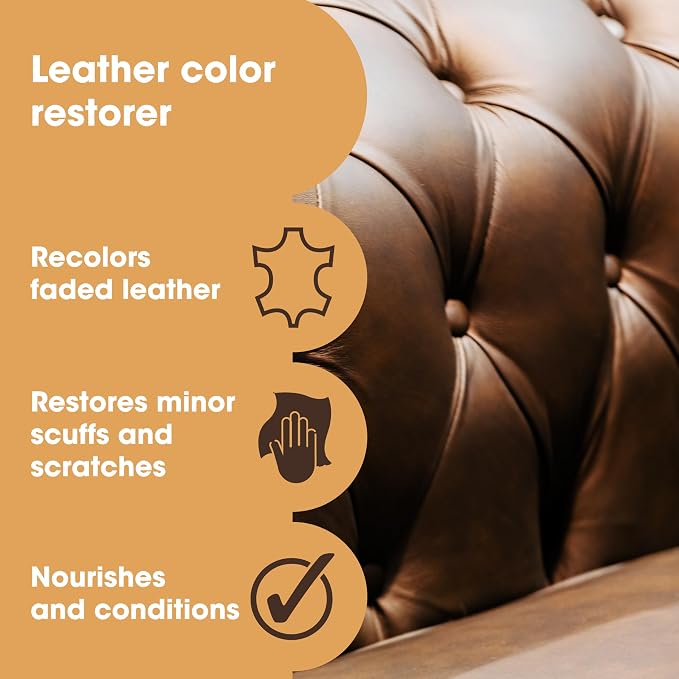 Furniture Clinic The Original Leather Recoloring Balm | Red Leather Dye | Repair Scratched, Faded, & Worn Leather | Restore Your Leather Couches, Sofas, Car Seats, and Furniture | 250 ml / 8.5 fl oz