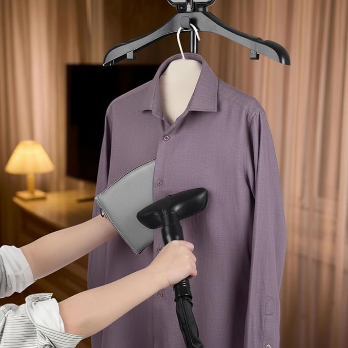 Foldable Steam Board with Ironing Glove and Storage Bag 36" x 16" Foldable Steam Board 360° Rotating Hook for High Pressure Clothes Steaming Standing Steamer for Home and Travel Use
