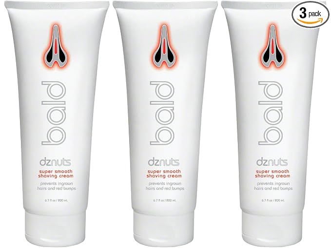 dznuts - Bald Super Smooth Shaving Cream - Prevents Razor Burns, Ingrown Hairs, Cooled and Moisturized Skin - 6.7 fl. oz, 3 Pack