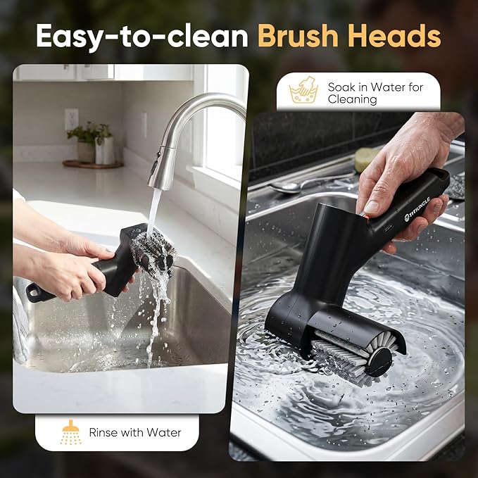 Electric Grill Brush for Outdoor Grill, BBQ Grill Cleaner Cleaning Brush with Stainless Steel Rotary Head, 500RPM Motorized, 3 Speed Modes, 120Mins Runtime, No Bristle Shedding, Gifts for Men/Dad