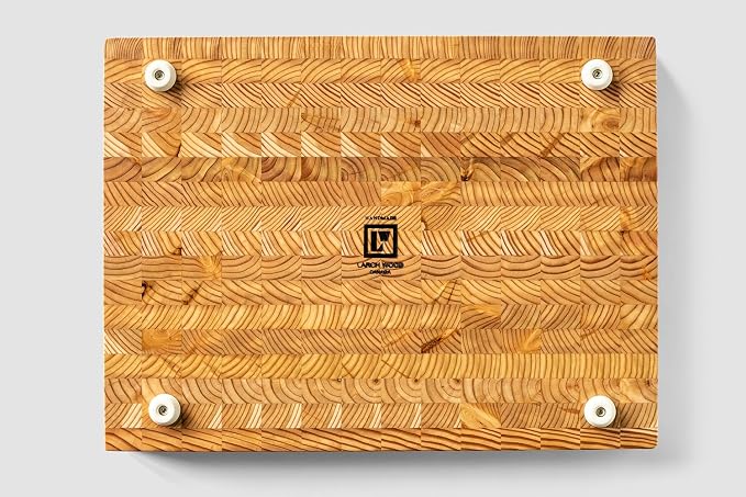 Larch Wood Canada End Grain Medium Cutting Board, Standard Line, Handcrafted for Professional Chefs & Home Cooking, 17-3/4" x 13-1/2" x 1-5/8"