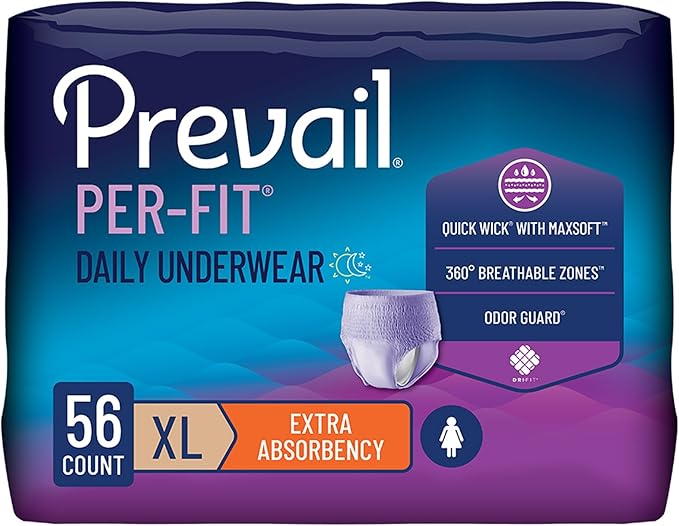 Prevail Proven | X-Large Pull-Up | Women's Per-Fit Incontinence Protective Underwear | Extra Absorbency | 56 Count