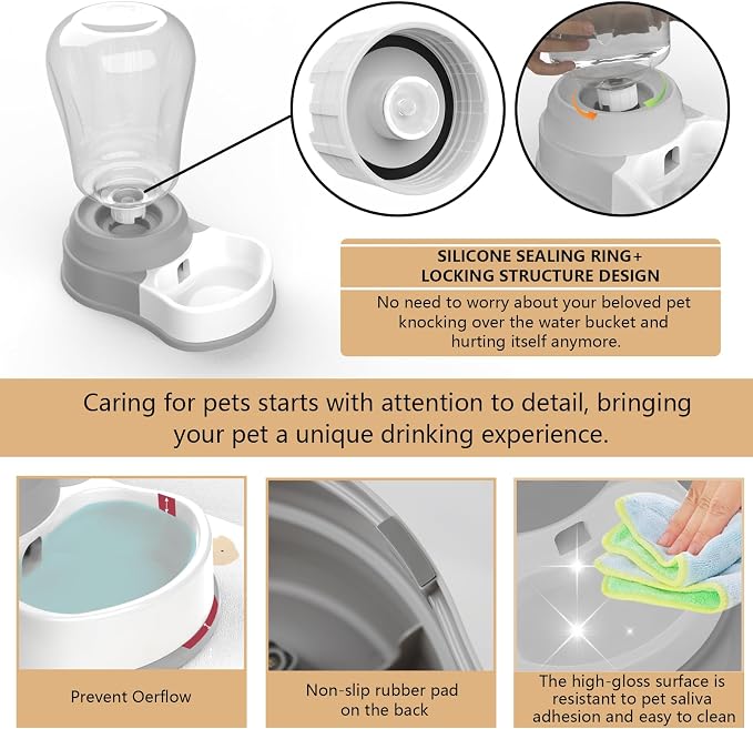 STALTWO 1.6 Gallon Automatic Dog Water Dispenser, Non-Slip Mat, BPA-Free | Pet Water Dispenser, Large Capacity Water Feeder for Cats and Dogs, Refill Less Often