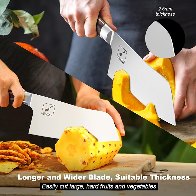 imarku 7" Meat Cleaver, Japanese SUS440A Steel, Ultra Sharp Butcher Knife | High Carbon Stainless Steel Kitchen Knife with Detachable Handle, Ideal for Home, Kitchen, Restaurant and Professional Use
