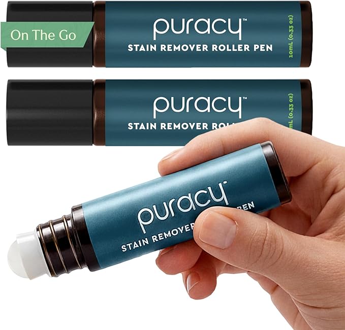 Puracy Stain Remover Pen Stain Stick, Travel and Laundry Stain Cleaner for Clothes, Baby Essentials, Kids Stains, Oil and Fabric Spot Cleaner, (Pen, 3 pack)
