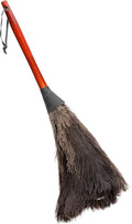 Redecker Ostrich Feather Duster with Varnished Wooden Handle, 19-2/3-Inches, Black
