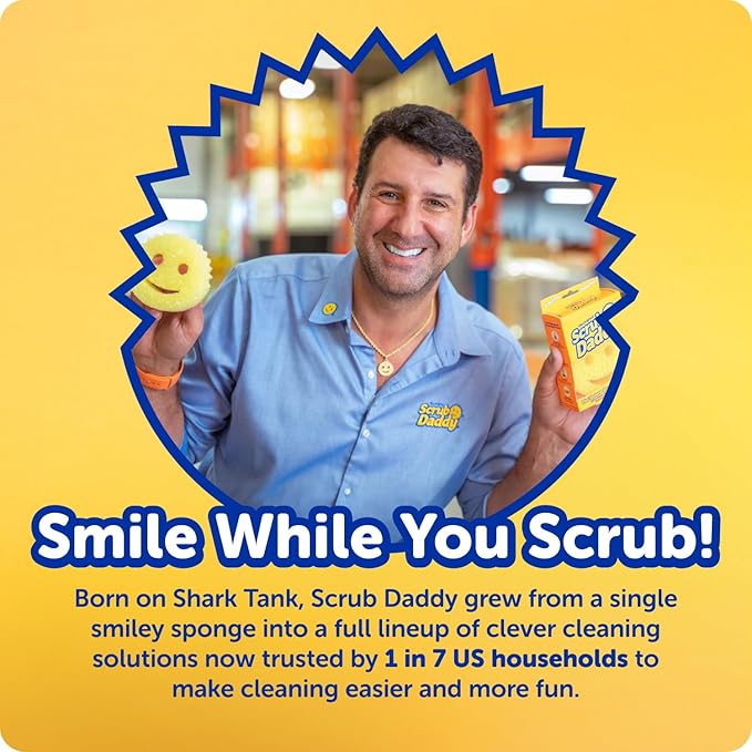 Scrub Daddy Scrub Mommy Kitchen Sponges for Dishes & Wiping Spills - Dual-Sided Dish Scrubber Sponge for Cleaning - Multi-Colored Bulk Pack - Stain & Odor Resistant (7 Count)