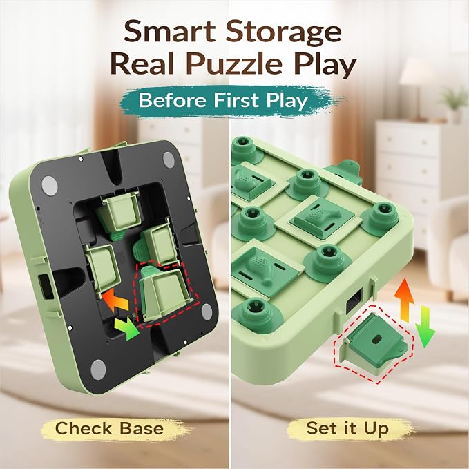 KADTC Dog Chess Puzzle Toy, Large Size, 3 Levels of Step-by-Step Challenge, Beginner to Advanced Slow Feeder & Mental Stimulation for Smart Dogs Enrichment Toys