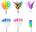 ORSDA 6Pcs Feathers Replacement and Soft Furry Accessories ONLY Fits Cat Toys, Interactive Toys for Indoor Cats-NOT fits for Other Brand Toys