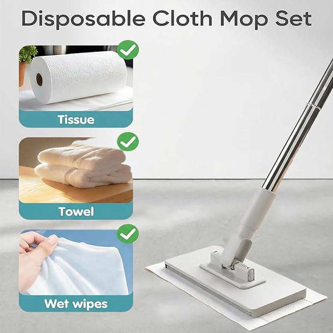 Snap Grip Mini Mop - No Wash Lazy Sweeper Mops, Zero Touch Disposable Dust Mop (Mini Mop)
