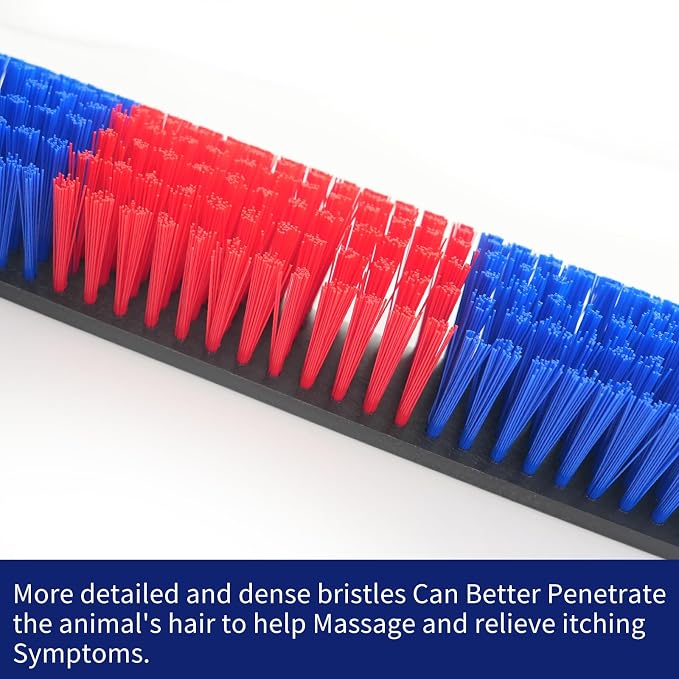 Livestock Scratch Brush With 8 Screws，Animal Back Scratching Brush for Cow,Cattle,Sheep, Horses,Pigs，Massage Grooming Tool(Blue, 2pcs)