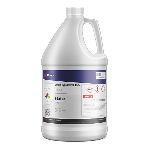 Alliance Chemical - Sodium Hypochlorite 10% - 4 x 55 Gallon Drums - Water Treatment, Pool Treatment, Bleaching (NaOCl) | CAS 7681-52-9