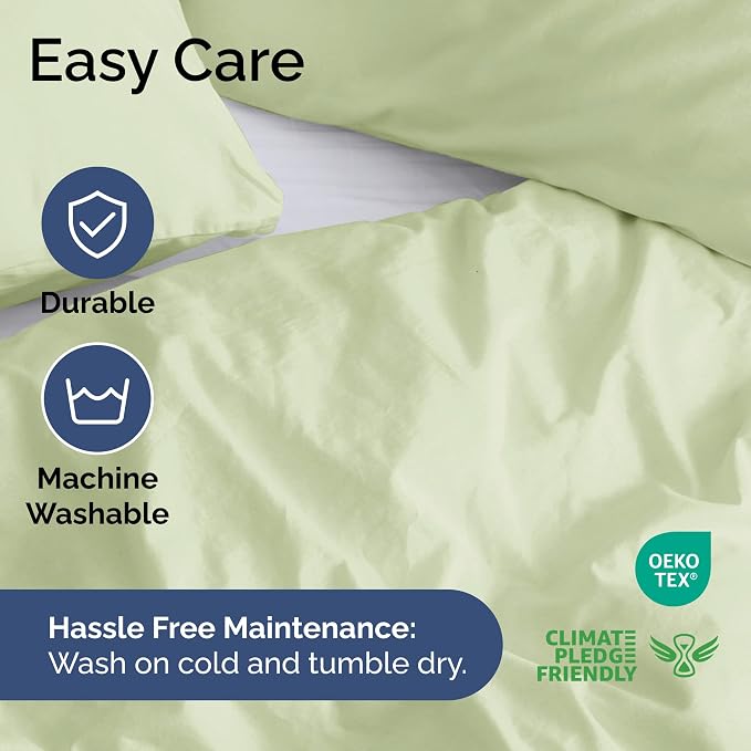 Duvet Cover Cal King Size Set - Extra Soft Cal King Duvet Cover 104" x 98" w/ 2 Pillow Shams for Women, Men, Kids & Teens - Comfy, Breathable, Hotel Luxury w/ Zipper Closures & Ties (Light Sage Green)