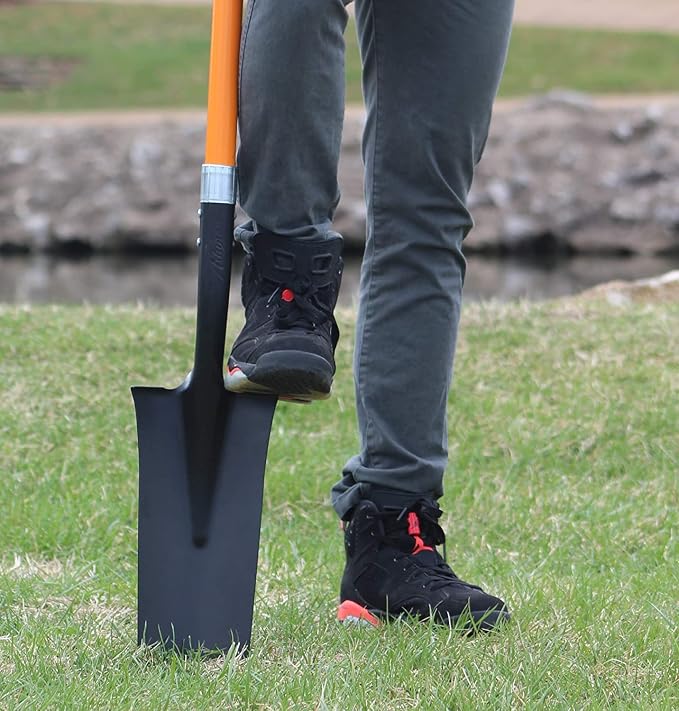 Ashman Drain Spade Shovel (Pack of 6) - 48-Inch Long D Handle Spade - Heavy Duty Handle with Thick Metal Blade - Premium Quality Orange Multi Purpose Shovel.