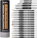 Nicpro Miniature Paint Brushes Drybrush - 21PCS Model Paint Brush Set for Acrylic Oil Watercolor, Detail Paint Brush Dry Brush for Model, Miniature Painting, Paint by Numbers, Craft - with Container