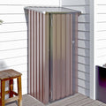 Aoxun 3’x2.1’ Shed Outdoor Storage Shed, Brown | Metal Shed with Lockable Doors & Slooping Roof Garden Tool Shed for Backyard, Patio, Poolside