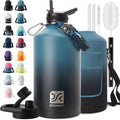 DYSANKY 1 Gallon Insulated Water Bottle | Upgraded Thickened Stainless Steel Metal Portable Sports Large Water Jug for Gym and Hiking with Carrier Bag, Handle Strap | BPA-Free 128 oz