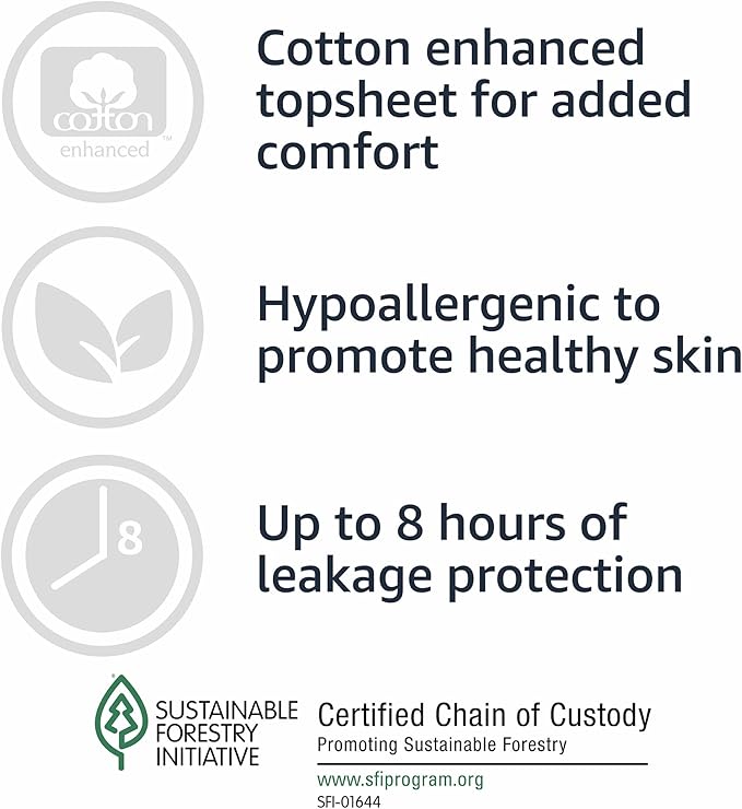 Amazon Basics Incontinence Underwear for Women, Disposable, Postpartum, Maximum Absorbency, Bladder Leak Protection, Odor Control, Comfortable Fit, Small, Lavender, 72 Count (3 Packs of 24)