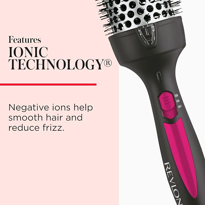 REVLON Perfect Match Hot Styler Heated Styling Brush, 1¾ Inch Round Hair Brush for Blowout Refreshing Curls, Volume, and Body, Ionic Technology, Triple Oil Infused Barrel