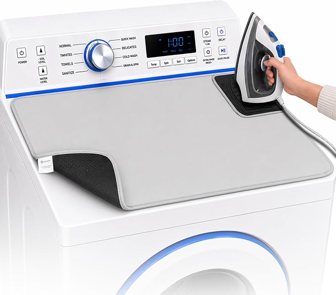 Handy Laundry Portable Ironing Mat - Easily Change Any Flat Surface into an Ironing Board. Features Silicone Slip Resistant Iron Rest to Safely Place Your Hot Iron. Easy to Take Along When Traveling.