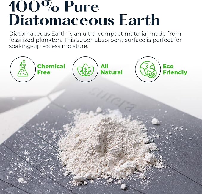 SUTERA - Stone Bath Mat, Diatomaceous Earth Shower Mat, Non-Slip Super Absorbent Quick Drying Bathroom Floor Mat, Natural, Easy to Clean (23.5 x 15 Gray)