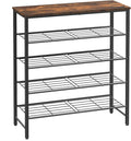 Kitsure Shoe Rack for Closet, Rustic Brown Shoe Organizer with Leveling Feet, Sturdy & Rust-Proof Shoe Storage for Entryway, Bedroom, Living Room, 29.5" x 11.4" x 31.2", Brown