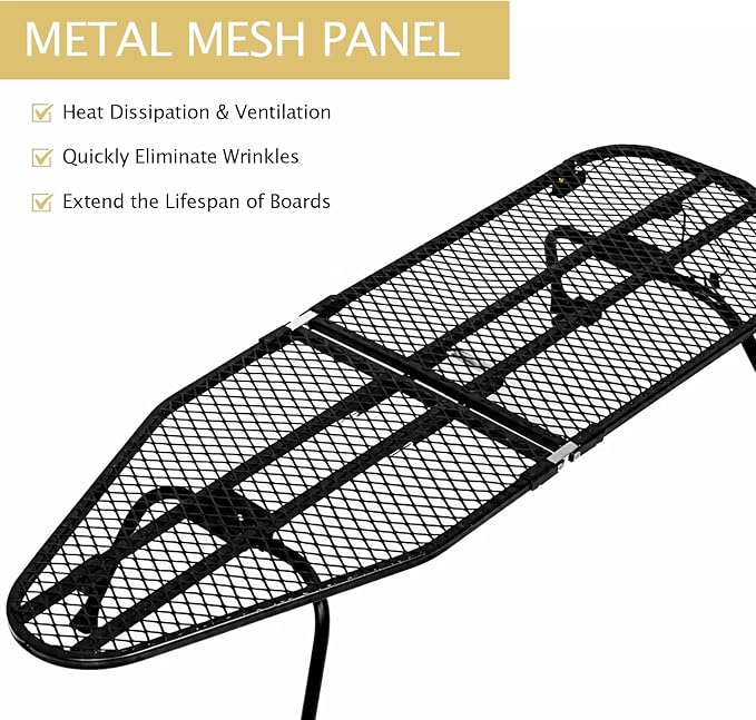 SheeChung Small Ironing Board 12"x32",Mini Ironing Board with Metal Mesh | Foldable,Tabletop,Hanging Hook,Cotton Cover,Heat Resistant Pad,Space Saving,Non-Slip Feet,Fits for Dorm Travel Sewing Room