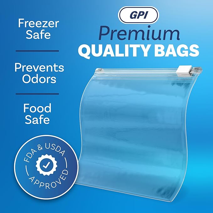 1000 Count - Slider Zip Food Storage Bags, 6" x 6" (1 Pint) 3 Mil Heavy Duty, Strong & Durable for Freezer Storage, for Food, Snacks & More. GPI