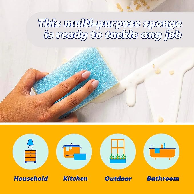 Scrub Daddy Extra Large Sponge Daddy - Bulk Kitchen Sponges for Cleaning Different Rooms & Surfaces - Dual-Sided Dish Scrubber with FlexTexture Foam (18 Count)