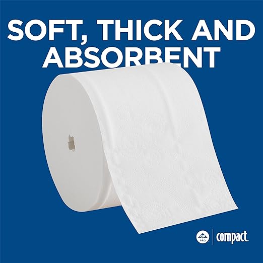 Georgia-Pacific Angel Soft Professional Series -19372 Compact Coreless 2-Ply Recycled Toilet Paper by GP PRO (Georgia-Pacific), White, 1,125 Sheets Per Roll, 18 Rolls Per Case