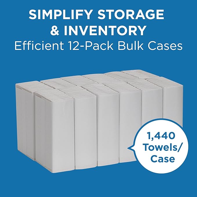 Pacific Blue Select by Georgia-Pacific PRO C-Fold Premium 2-Ply Paper Towels, White, 3.6” Folded Width, 120 Towels Per Pack, 12 Packs Per Case, 23000 | 1440 Sheets Total, 120 Sheets Per Unit, White, High Absorbency, Soft Feel, Dispenser Compatible, Com...