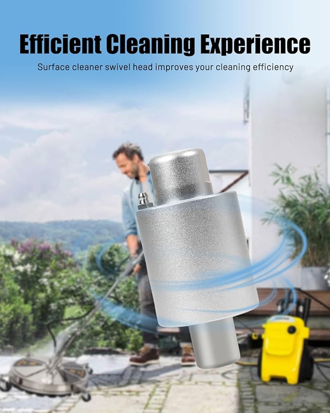Washer Replacement Rotary Swivel Head for BE Whirl-A-Way 16’’18’’ 20’’ 24’’ Cleaner Replace 85.790.004, Aluminum Body, Surface Cleaner Swivel Head Max Pressure/Flow: 4000 PSI, 8 GPM