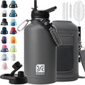 DYSANKY 64 oz Insulated Water Bottle | Upgraded Thickened Stainless Steel Water Jug for Gym and Hiking with Straw, Carrier Bag, Handle Strap | BPA-Free 64 oz