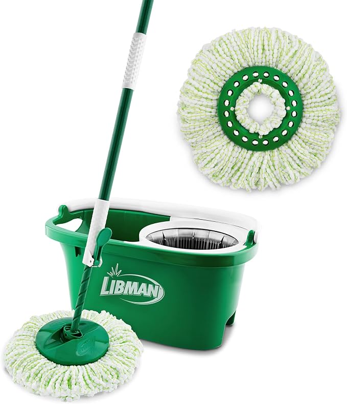 Libman Tornado Spin Mop System Plus 1 Refill Head and Libman Scrub Brush Kit
