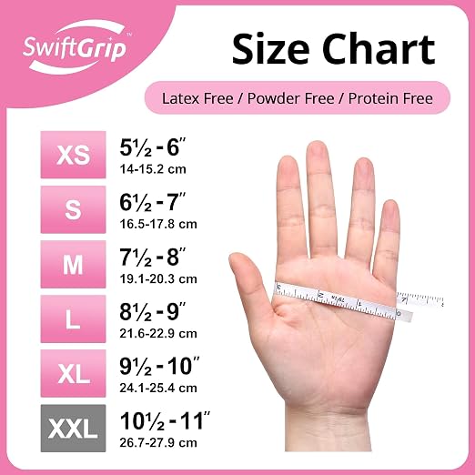 SwiftGrip Pink Nitrile Gloves, 3-mil, Industrial Gloves Disposable Latex Free, for Cleaning & Esthetician, Rubber Powder-Free, 1000-ct Case (Small) Small (Pack of 1000)