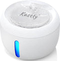 Kastty 3.5L Cat Water Fountain Quiet Cat Fountain for Small Animals FS77 | White Pet Water Fountain for Cats Indoor-Cat Water Dispenser with Visual Water Level - Pets Watering Supplies for Drinking