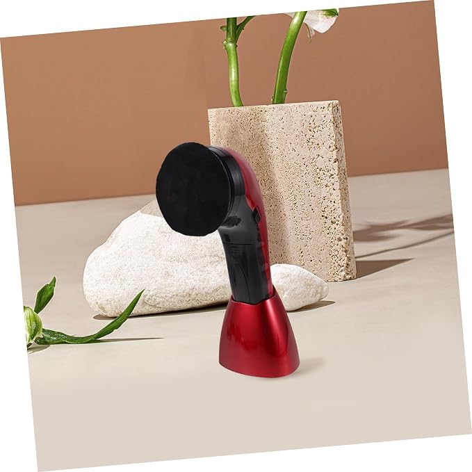 Electric Shoe Polisher Brush Machine 710 Red Plug-in Battery Powered | Fiber Sponge Plastic Replacement Heads, Automatic Polishing and Deep Cleansing, for Footwear and Canvas Shoes at Home