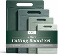 COOK WITH COLOR Non-Slip Cutting Board Set – Kitchen Essentials with Easy Grip Handle for Meat, Veggies, and Fruits, 4 Cutting Boards, Mint