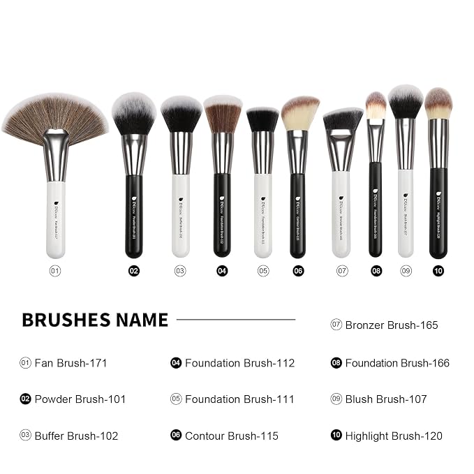 DUcare 31Pcs Pro Makeup Brushes Set with Organizer | Dense Ultra Soft Bristle Makeup Brush Set for Foundation,Powder, Contour, Bronzer,Highlight, Concealer, Eyeshadow