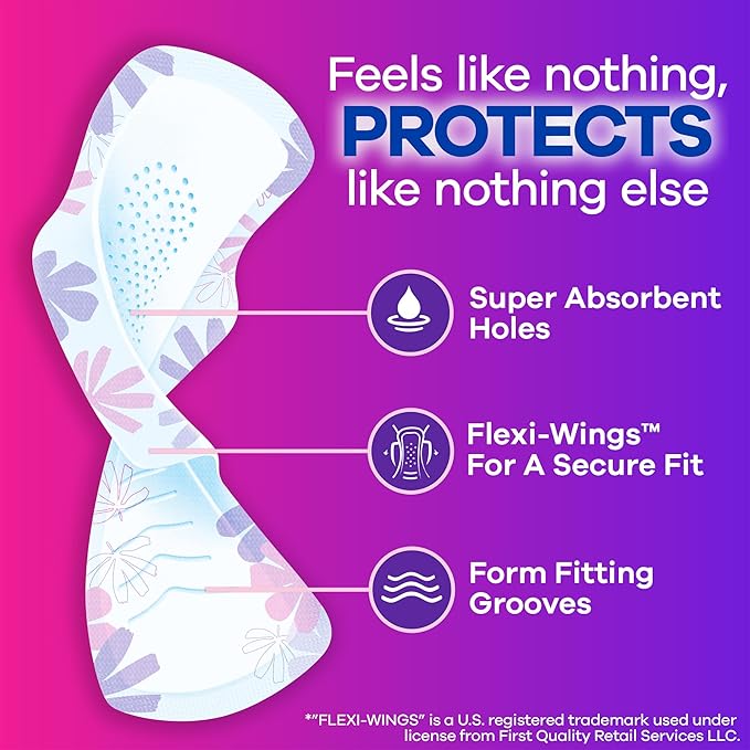 Always Radiant Feminine Pads for Women, Flexfoam Pads with Wings, Size 2, Heavy Absorbency, Lightly Scented 78 Count (Pack of 2)