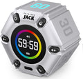 Printers Jack Pomodoro Timer - Productivity Cube, Visual Focus Timer, Mute & Vibration & Adjustable Sound Alert, for Office, ADHD, Study, Work, 3/5/10/25/30/60min & Custom Countdown - Silver