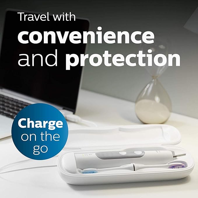 Philips Sonicare ProtectiveClean 6500 Rechargeable Electric Toothbrush, with Pressure Sensor, 3 Cleaning Modes, SmarTimer and QuadPacer, 14-Day Battery Life, Charging Travel Case, Navy Blue, HX6462/07