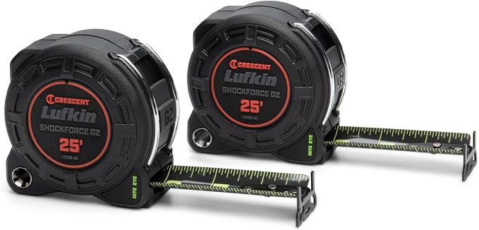 Lufkin Crescent Shockforce G2 25-ft Nite Eye, 2 Pack Tape Measure Set - L1225BSET2V-02