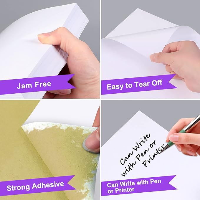 AveneMark 100 Sheets 600 Labels Shipping Address Labels, 6 up 3-1/3" x 4" Quick to Peel Stickers Paper for Laser & Inkjet Printers, Printable Mailing Labels Stickers (6 Labels per Page Sheet)