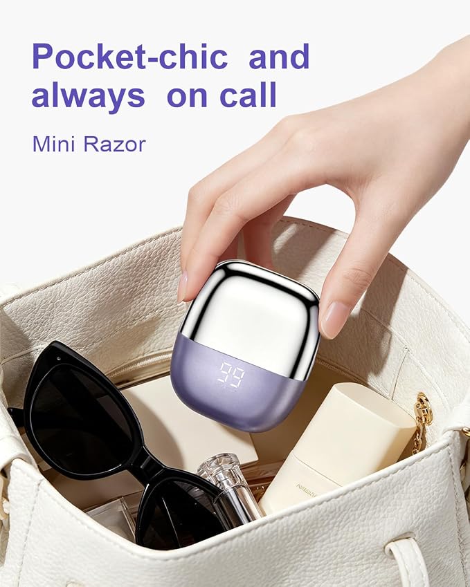 Electric Shaver for Women Waterproof Mini Electric Razors for Women - Cordless Foil Shaver for Hair Removal, Legs, Face, Body, Bikini,Sensitive Skin, Razor for Teen Girls (Purple, Premium)