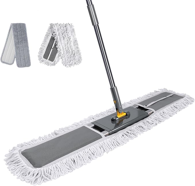 Masthome 36" Commercial Mop, Heavy Duty Industrial Floor Mop with 2 Microfiber Pads, 60" Adjustable Large Dust Mop,Wet Dry Flat Mops for Office Garage Warehouse Factory Mall
